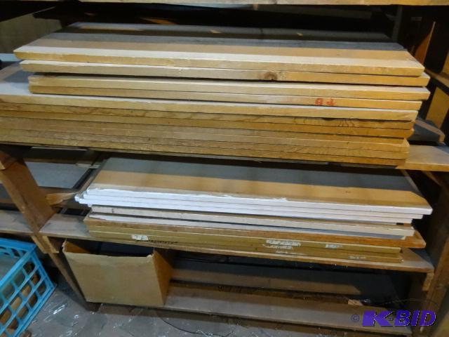 lot 36 image: Wood shelf boards. Various sizes. All are 1&q...