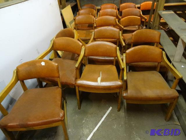 lot 38 image: Wood framed side chairs for parts or repair. ...
