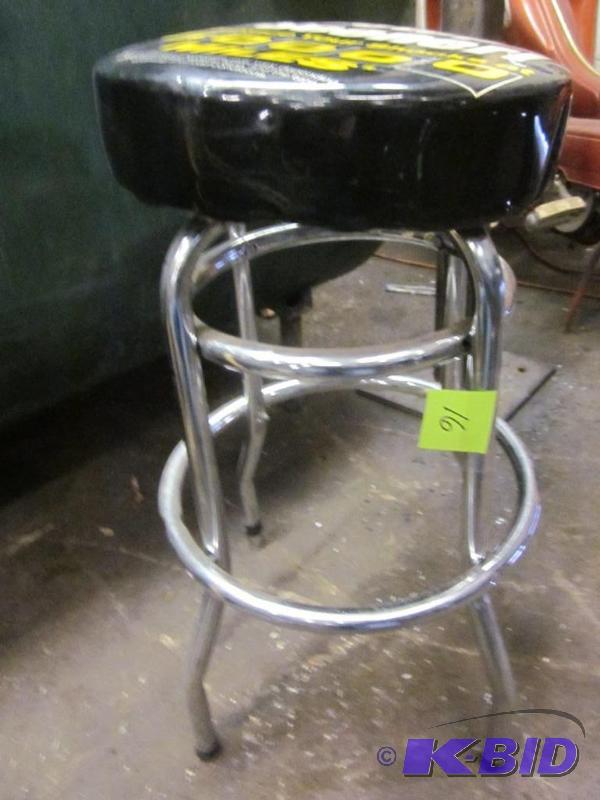 lot 16 image: &quotStop Sooner" bar stool with chrome...