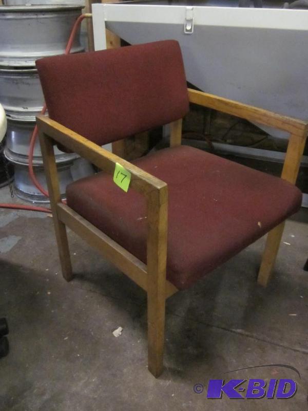 lot 17 image: Wood office chair.  ...