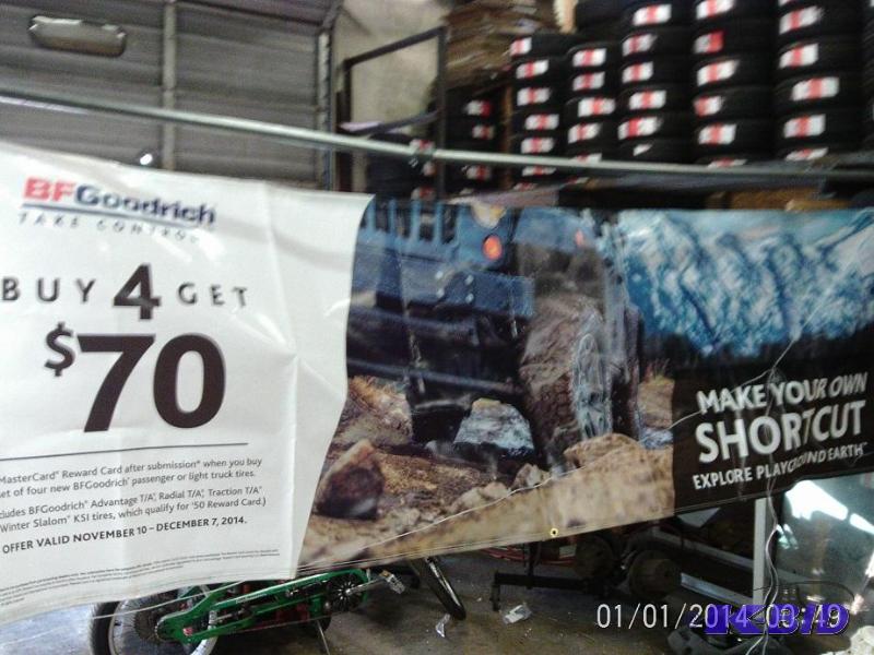 lot 78 image: 10 foot vinyl advertising banner....