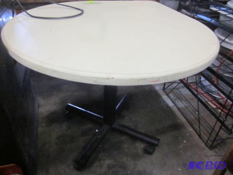 lot 9 image: Tear drop shaped office meeting table.  ...