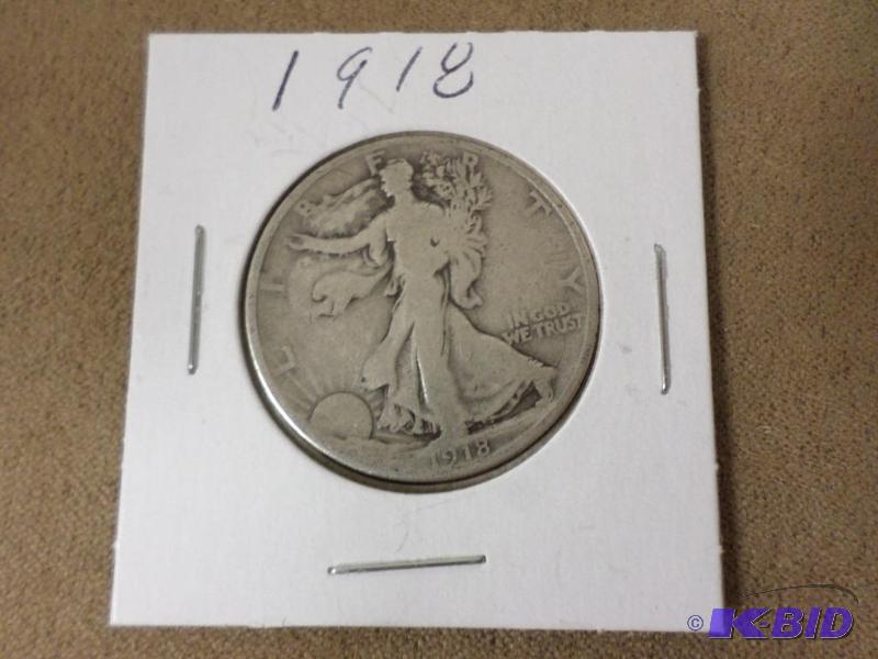 1918 Walking Liberty Half Dollar, VG...