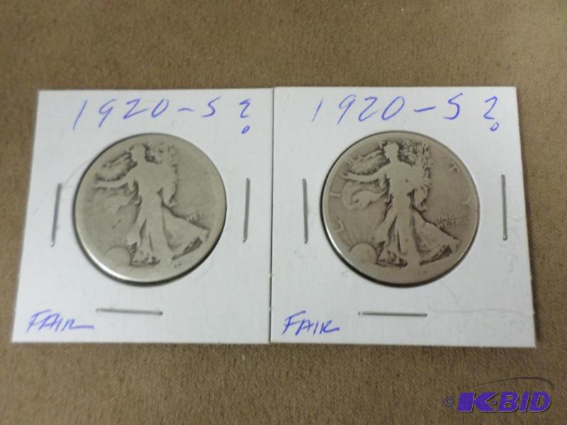 (2) Walking Liberty Half Dollars, May Be 1920...