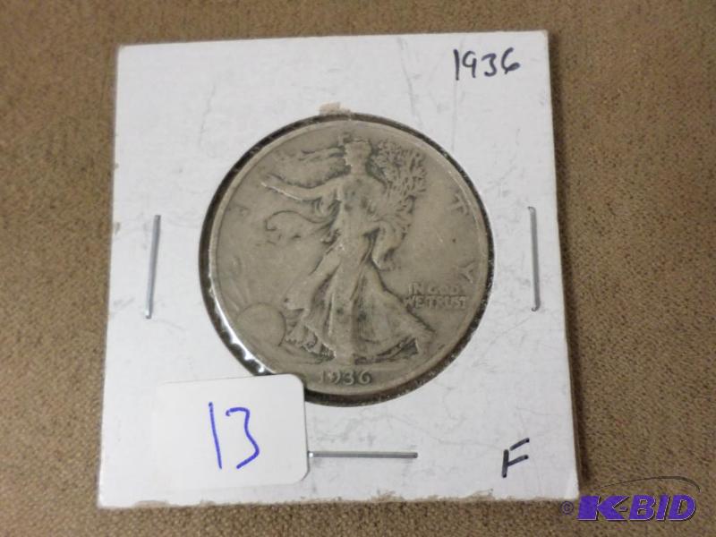 1936 Walking Liberty Half Dollar, FVF...