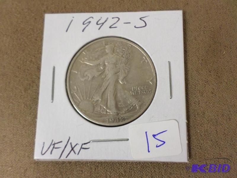 1942-S Walking Liberty Half Dollar, VFEF...