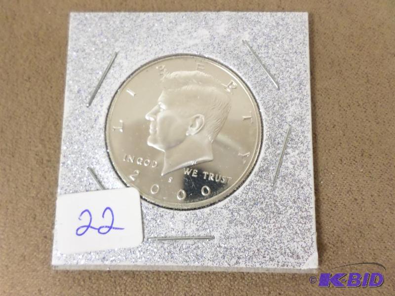2000-S Kennedy Half Dollar, PR65, 90% Silver...