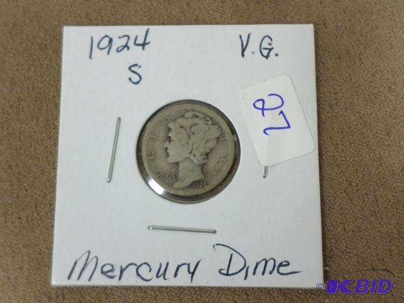 1924-S Mercury Dime, VG...