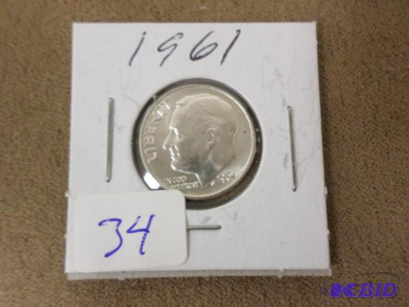 1961 Roosevelt Dime, Gemlike BU...