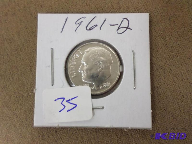 1961-D Roosevelt Dime, Gemlike BU...