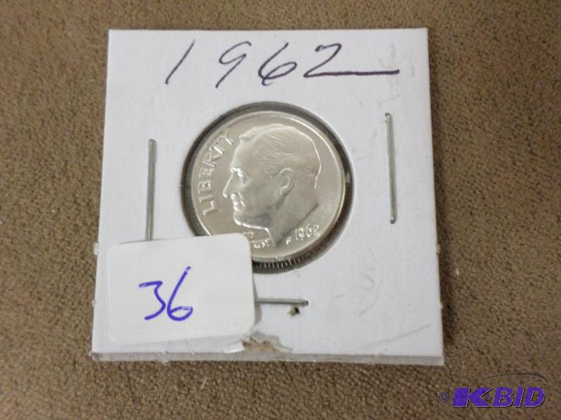 1962 Rosevelt Dime, Gemlike BU...