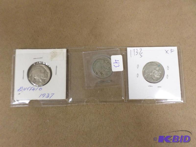 1937 Set Of Buffalo Nickels, Show Full Horns,...