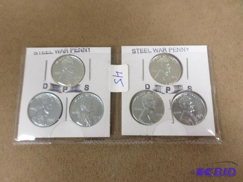 Steel War Pennies, Genuine In AU, P-D-S, Mos...