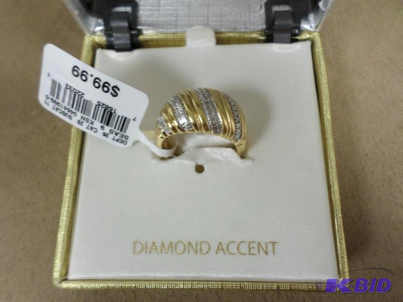 New Size-8 18kt Gold Over Bronze Diamond Acce...