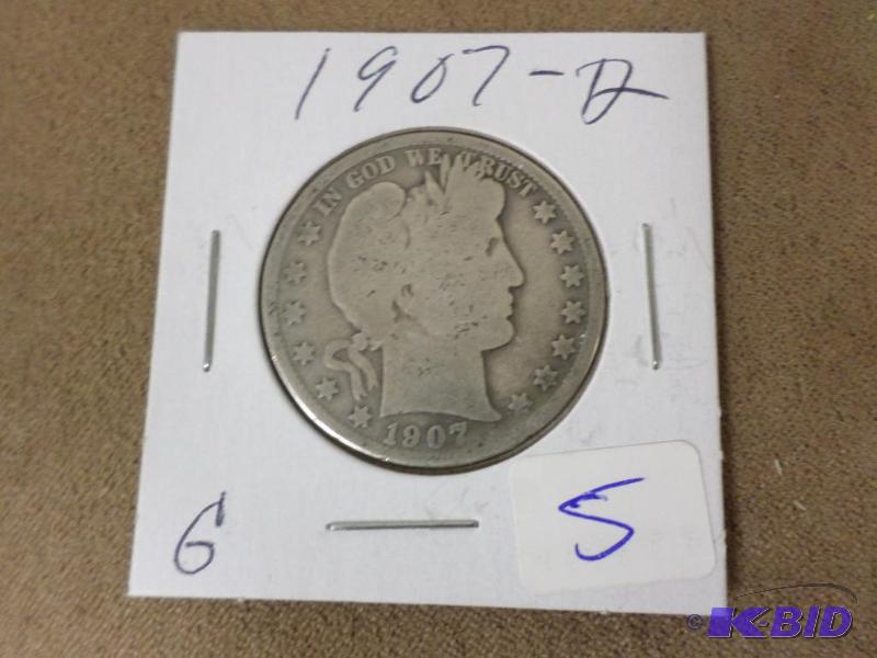 1907-D Barber Half Dollar, G...