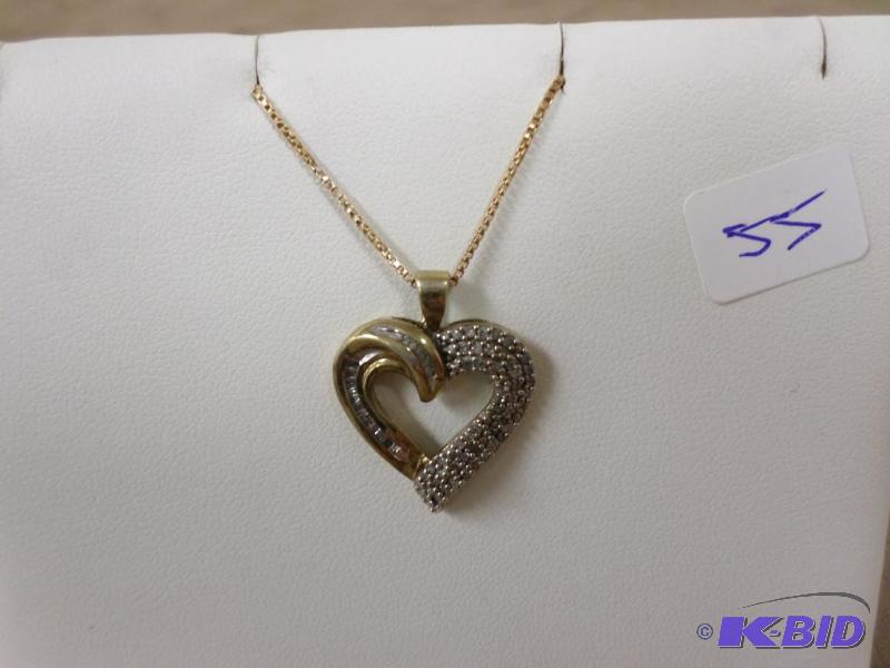 New Diamond Heart Shape Gold Necklace (Gold O...