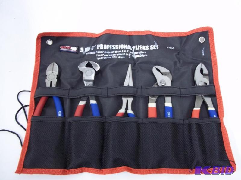 NEW 5 piece 8 inch Pliers set with storage ca...