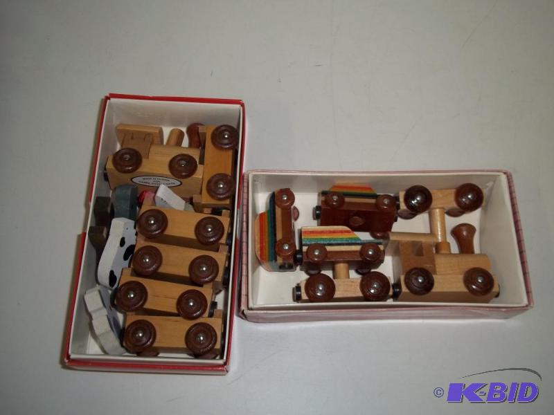 Toy wood trains...