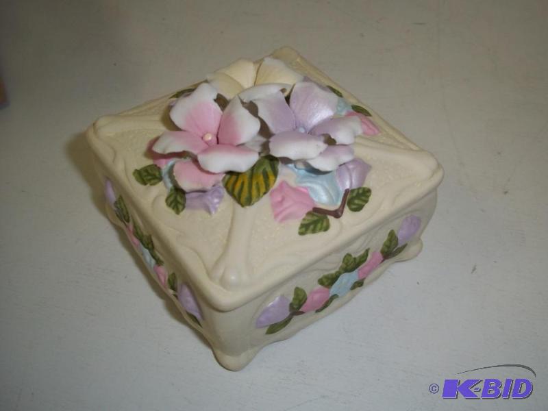 New Square Floral Trinket box...
