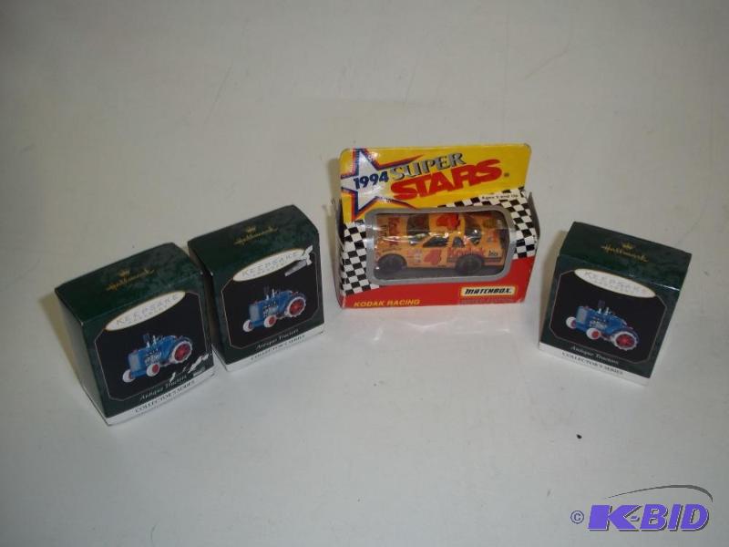 Collectable race car with tractor tree orname...