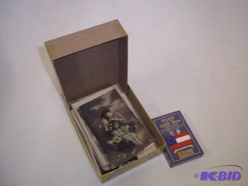 Civil war flag card game and old postcards...