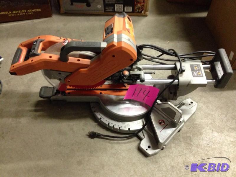 lot 114 image: Ridgid 10 In Sliding Miter saw