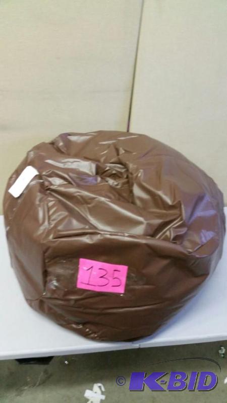 lot 135 image: Jumbo Faux-Leather Beanbag Chair
