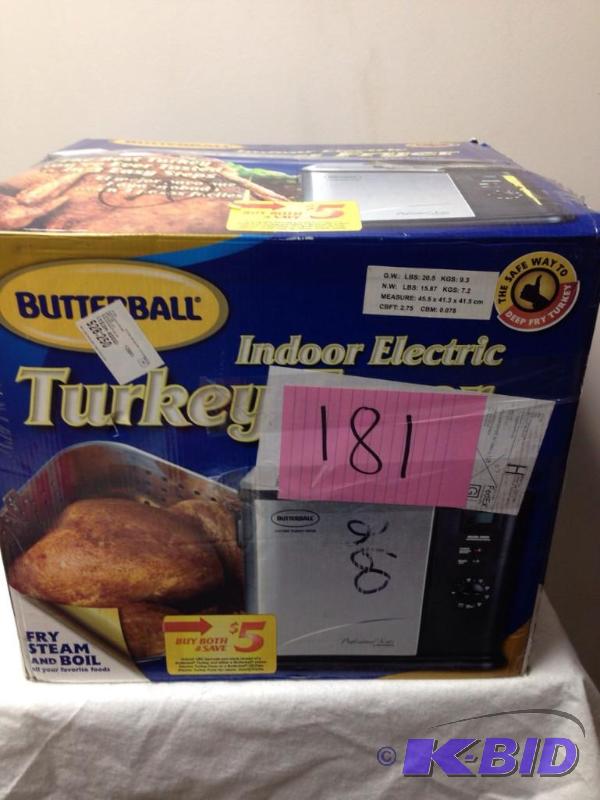 lot 181 image: Butterball Turkey Fryer Indoor Electric Used