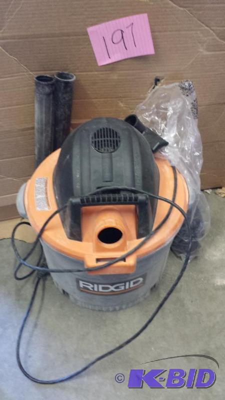 lot 197 image: Ridgid 6 Gal Vacuum Used- needs to be cleanne...