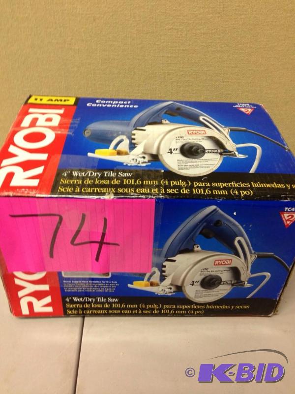 lot 74 image: Ryobi 4 WetDry Tile Saw