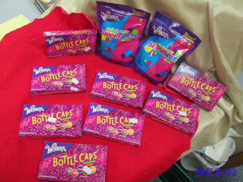 lot 42 image: Qty 10 Wonka Bottle caps and Mini chewy sweet...