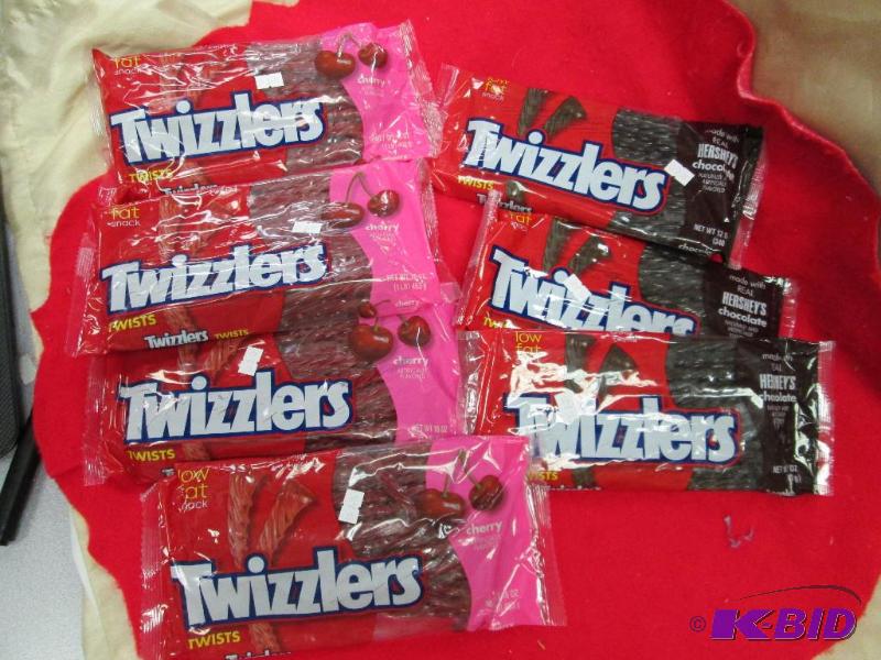 lot 54 image: 7 pkg of Twizzlers Cherry and Chocolate EXP 1...