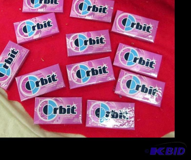 lot 6 image: Qty 12 pkg of Orbit Bubble mint 14 piece per ...