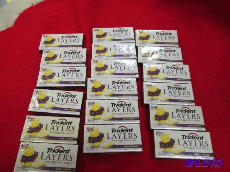 lot 71 image: Qty 18 Trident Layers Grape Lemonade Oct 2014...