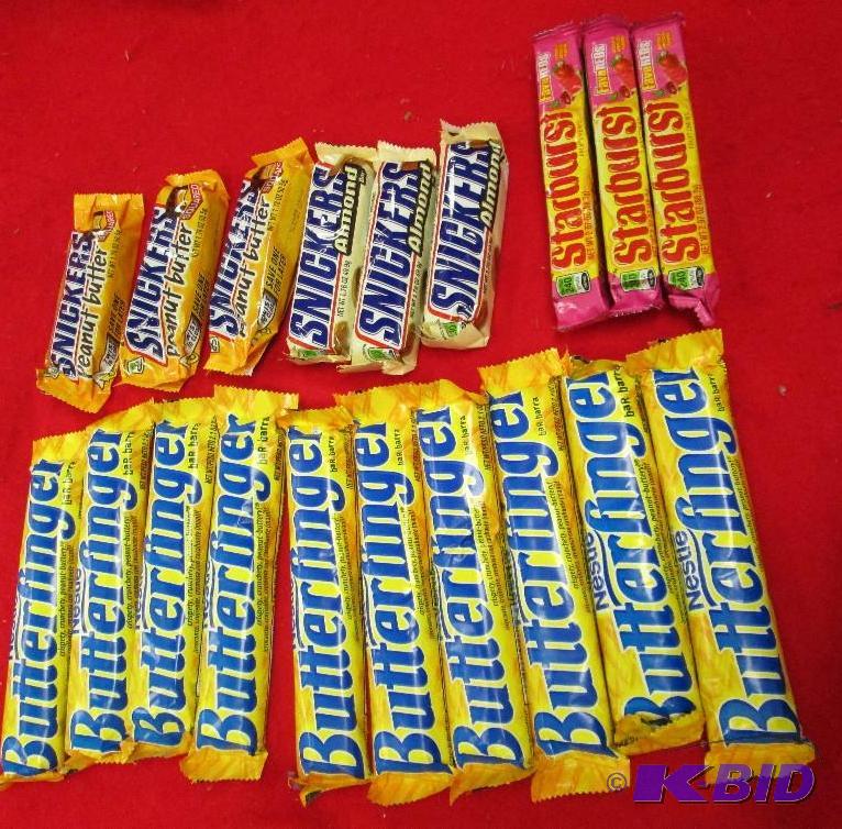 lot 91 image: Qty 21 Butterfingers, Snickers peanut butter,...