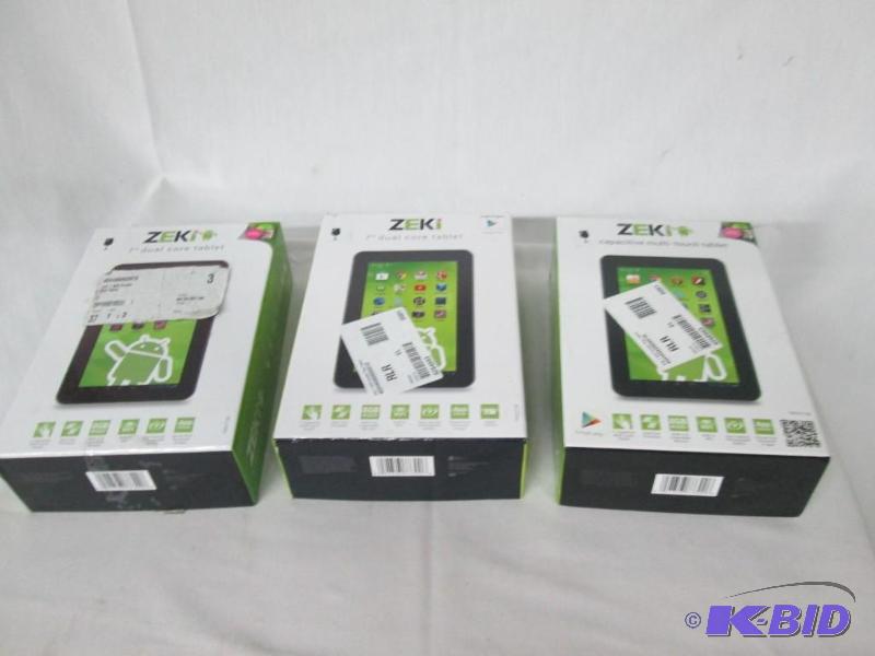 lot 46 image: (3) - Zeki 7 8GB Android Tablets