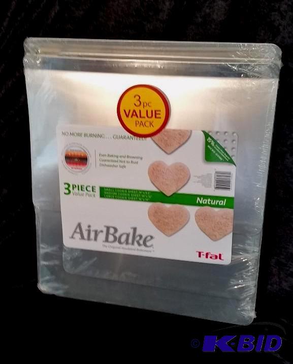 lot 19 image: T-fal AirBake Ultra 3-Pc. Cookie Sheet Set.  Sealed new in package