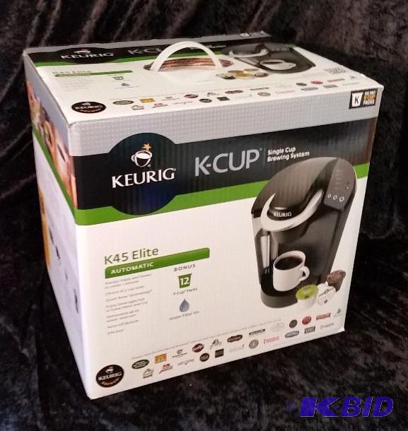 lot 2 image: Keurig Elite K-Cup Brewing System New in Box.  No Samples.  Powered on Works.  Black