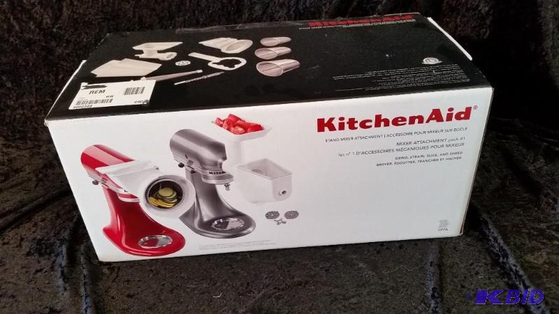 lot 36 image: KitchenAid Stand  Mixer Attachment Pack.  New in Box All There