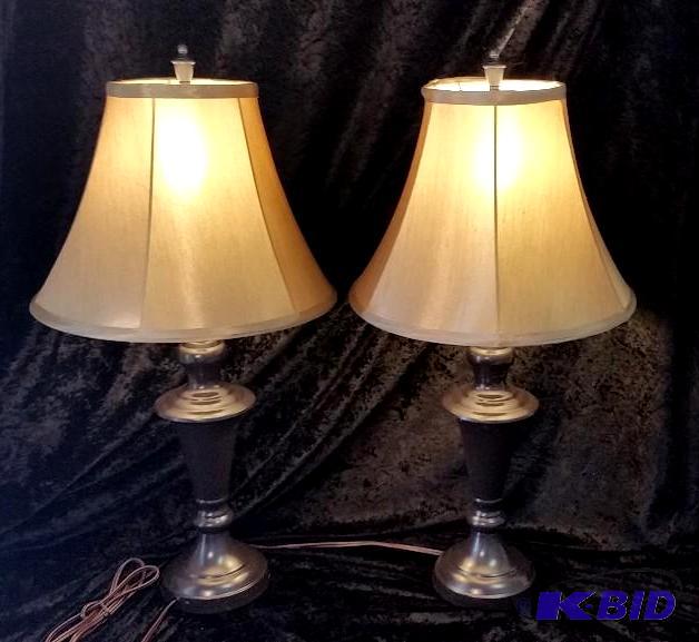 lot 45 image: Pair of Braden Table Lamps with Espresso Finish.  New and Assembled.