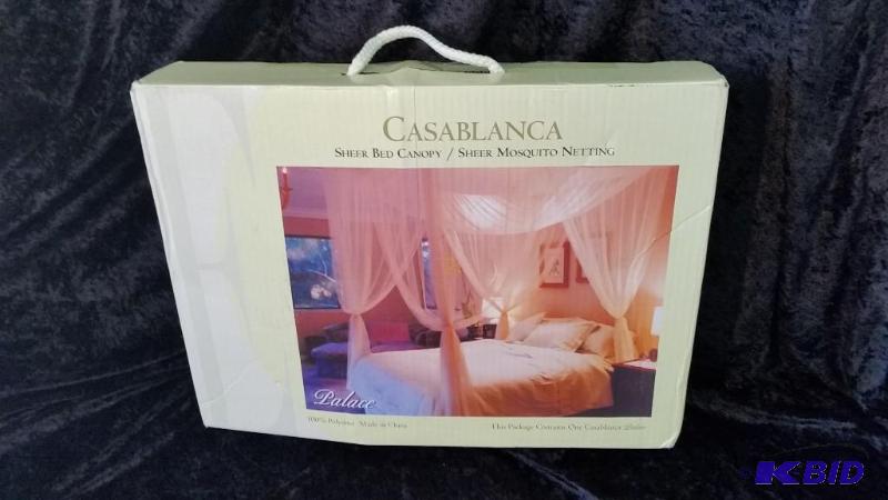 lot 49 image: Palace 4 Poster Bed Canopy.  New in Box.  Chocolate brown Color.