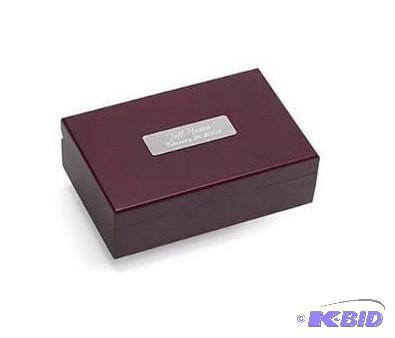 lot 52 image: Cherry Keepsake Box.  Has the name Mike Engraved on it.  New
