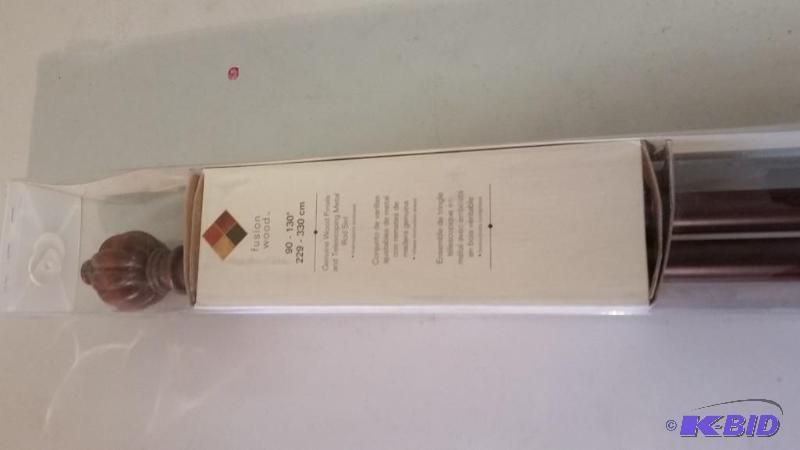 lot 53 image: Fusion Window Rods.  Seaton Tobacco style.  Size 90-130  New In Box