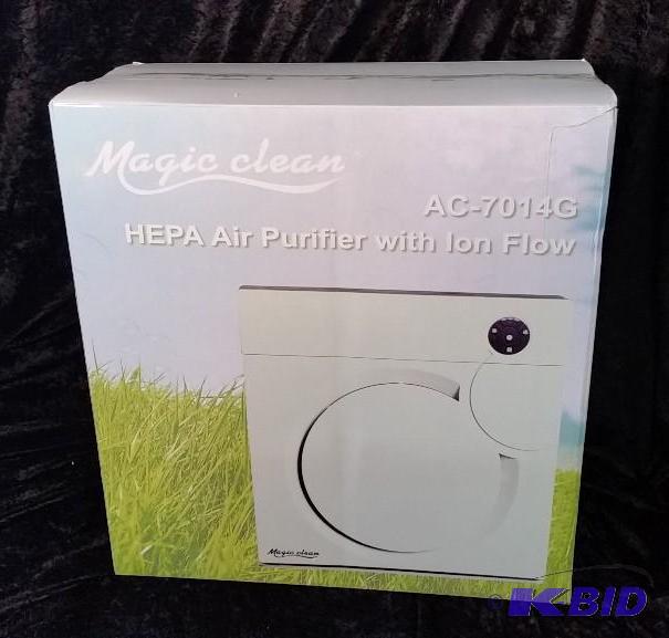 lot 70 image: HEPA Air Purifier with Ion Flow Technology.  New in Box.  Light Green in Color.