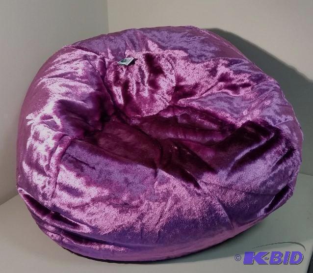 lot 83 image: Chenille Lavender Bean Bag Chair