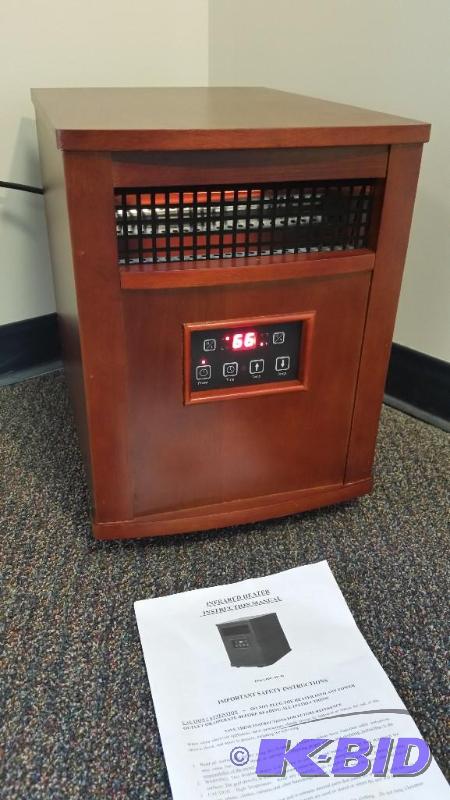 lot 89 image: Stonegate 1500 Watt Infrared Space Heater New out of Box.  Small Blemish on Wood.  Tested No Remote