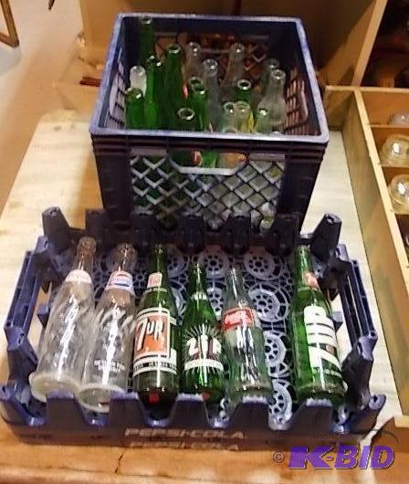 Collection Of Old Pop Bottles Includes Crates...