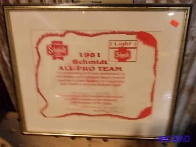 Schmidt&nbspBeer Framed Recognition Award...