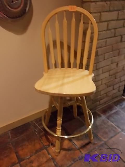 Wood Bow Back Bar Stool...