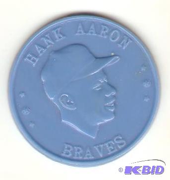Hank Aaron 1960 Armour Plastic Baseball Coin